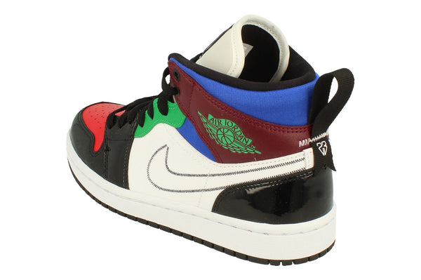 Nike Womens Air Jordan 1 Mid Se Trainers Db5454  001 - Black White University Red 001 - Photo 0