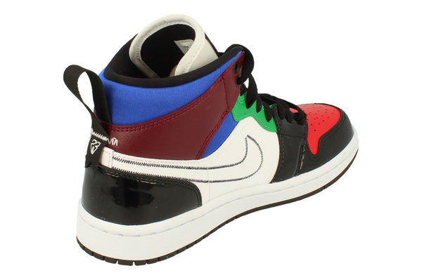 Nike Womens Air Jordan 1 Mid Se Trainers Db5454  001 - Black White University Red 001 - Photo 0