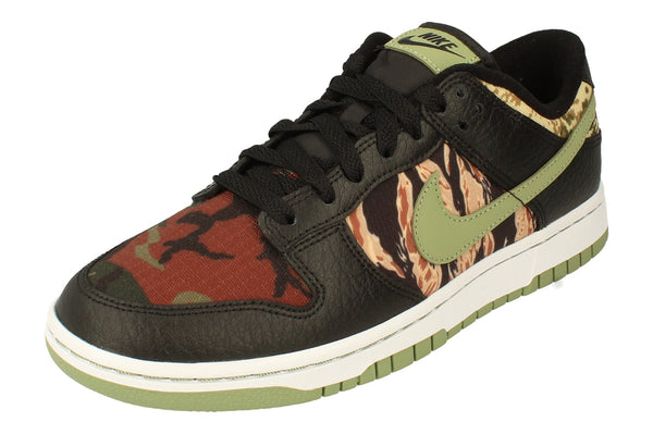 Nike Dunk Low Se Mens Trainers Dh0957  DH0957 - Black Oil Green White 001 - Photo 0
