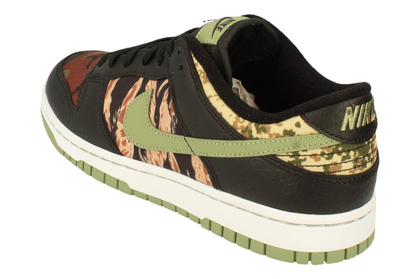 Nike Dunk Low Se Mens Trainers Dh0957  DH0957 - Black Oil Green White 001 - Photo 0