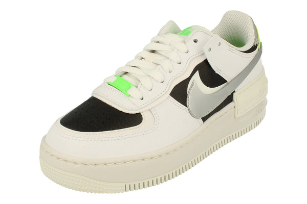 Nike Womens Air Force 1 Shadow Trainers Dn8006  100 - White Metallic Silver 100 - Photo 0