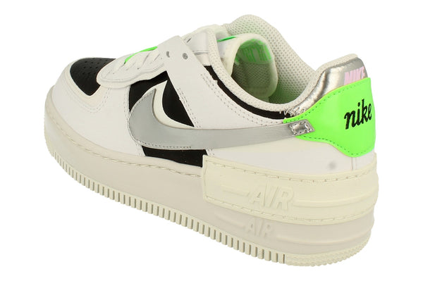 Nike Womens Air Force 1 Shadow Trainers Dn8006  100 - White Metallic Silver 100 - Photo 0