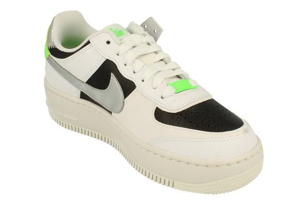 Nike Womens Air Force 1 Shadow Trainers Dn8006  100 - White Metallic Silver 100 - Photo 0