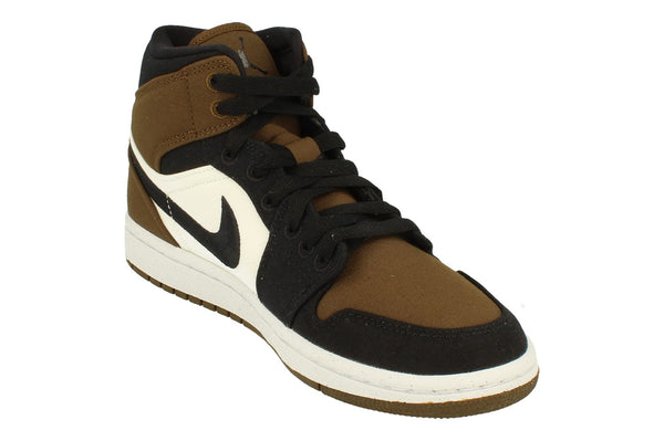 Nike Womens Air Jordan 1 Mid Se Trainers Dv0427  301 - Light Olive Black Sail White 301 - Photo 0