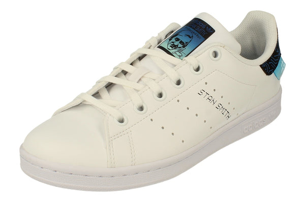 Adidas Originals Stan Smith Junior Trainers Sneakers   - White Royal Blue Fy1556 - Photo 0