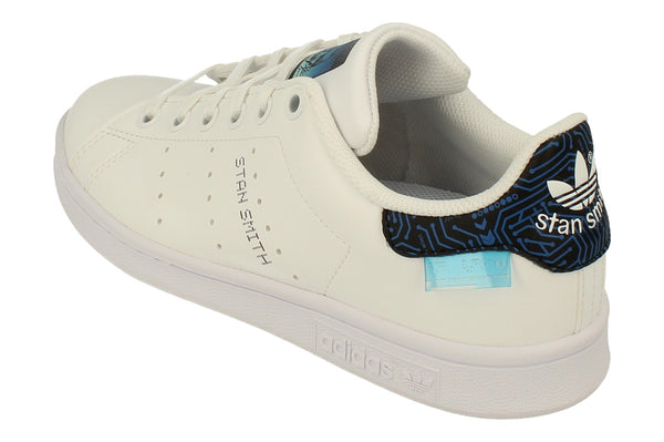 Adidas Originals Stan Smith Junior Trainers Sneakers   - White Royal Blue Fy1556 - Photo 0