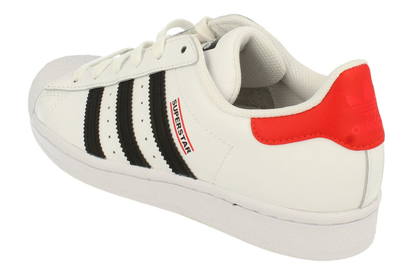 Adidas Originals Superstar Junior Trainers Sneakers Fy4054 FY4054 - White Black Red Fy4054 - Photo 0