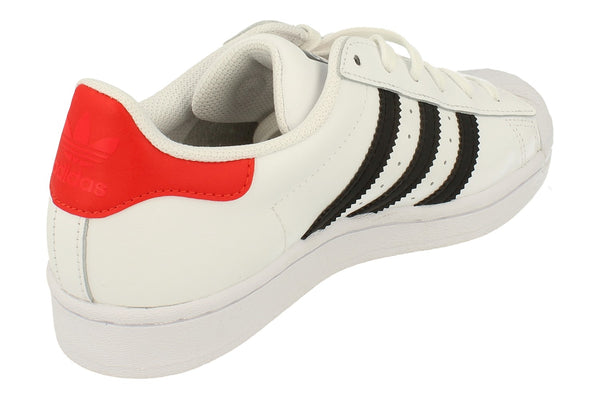 Adidas Originals Superstar Junior Trainers Sneakers Fy4054 FY4054 - White Black Red Fy4054 - Photo 0